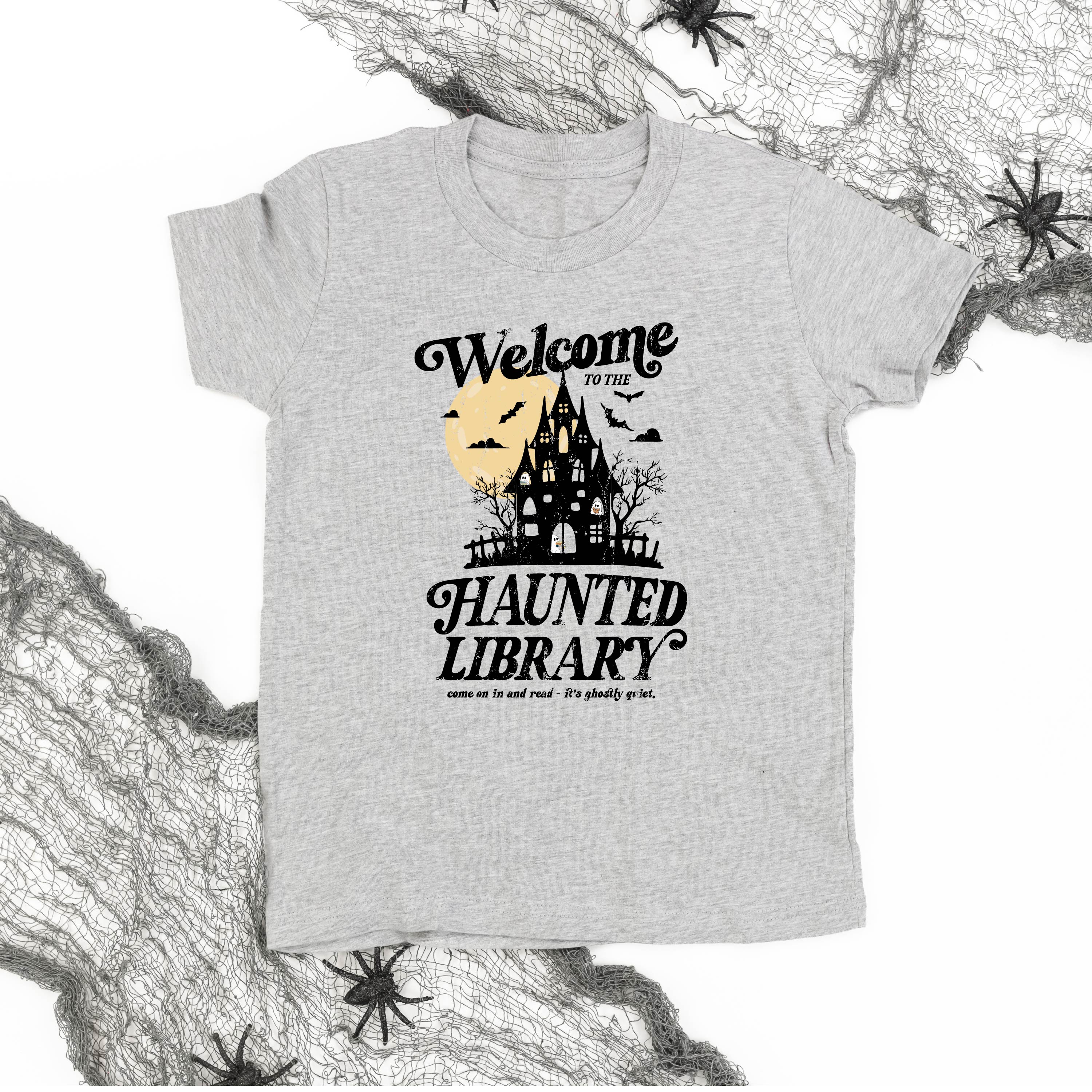 Haunted Library - Short Sleeve Child Shirt Little Mama Shirt Shop