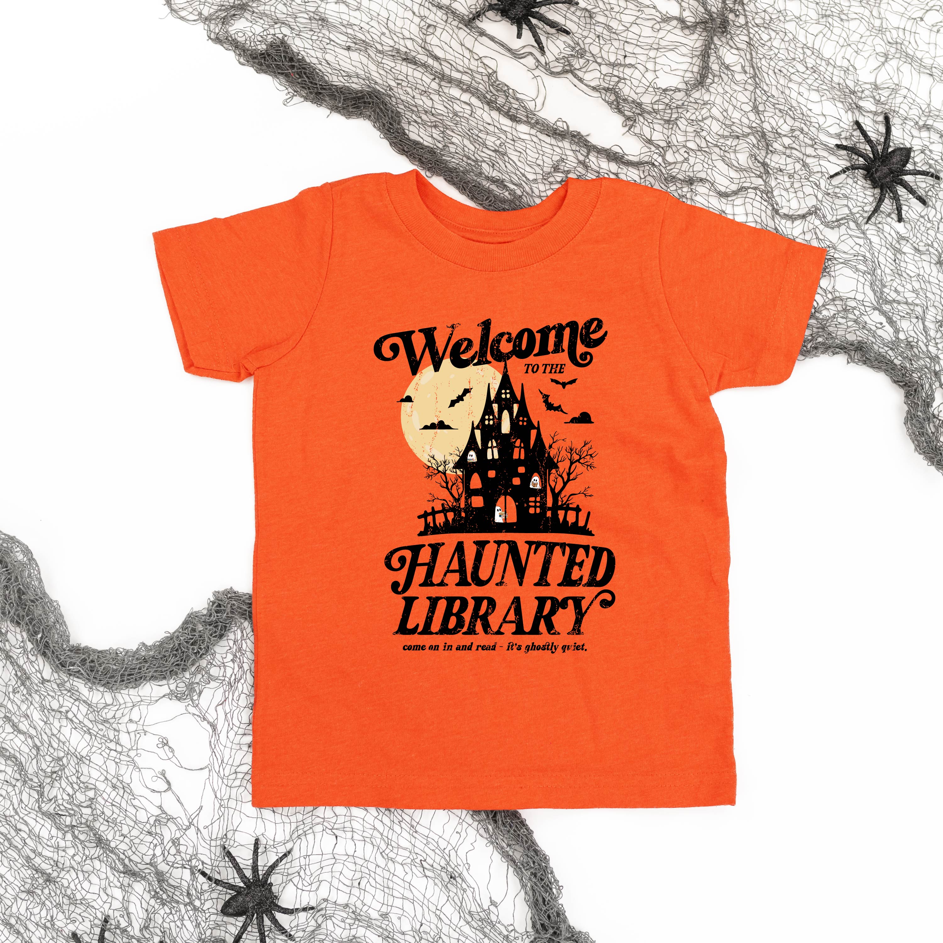 Haunted Library - Short Sleeve Child Shirt Little Mama Shirt Shop