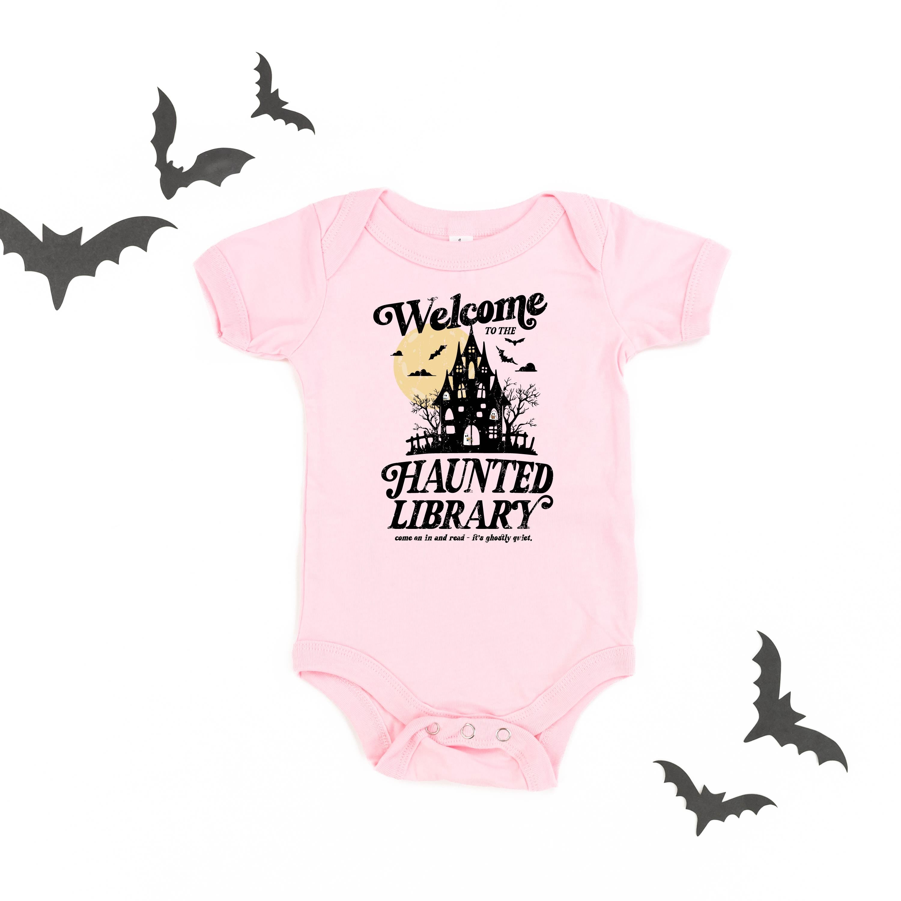 Haunted Library - Short Sleeve Child Shirt Little Mama Shirt Shop