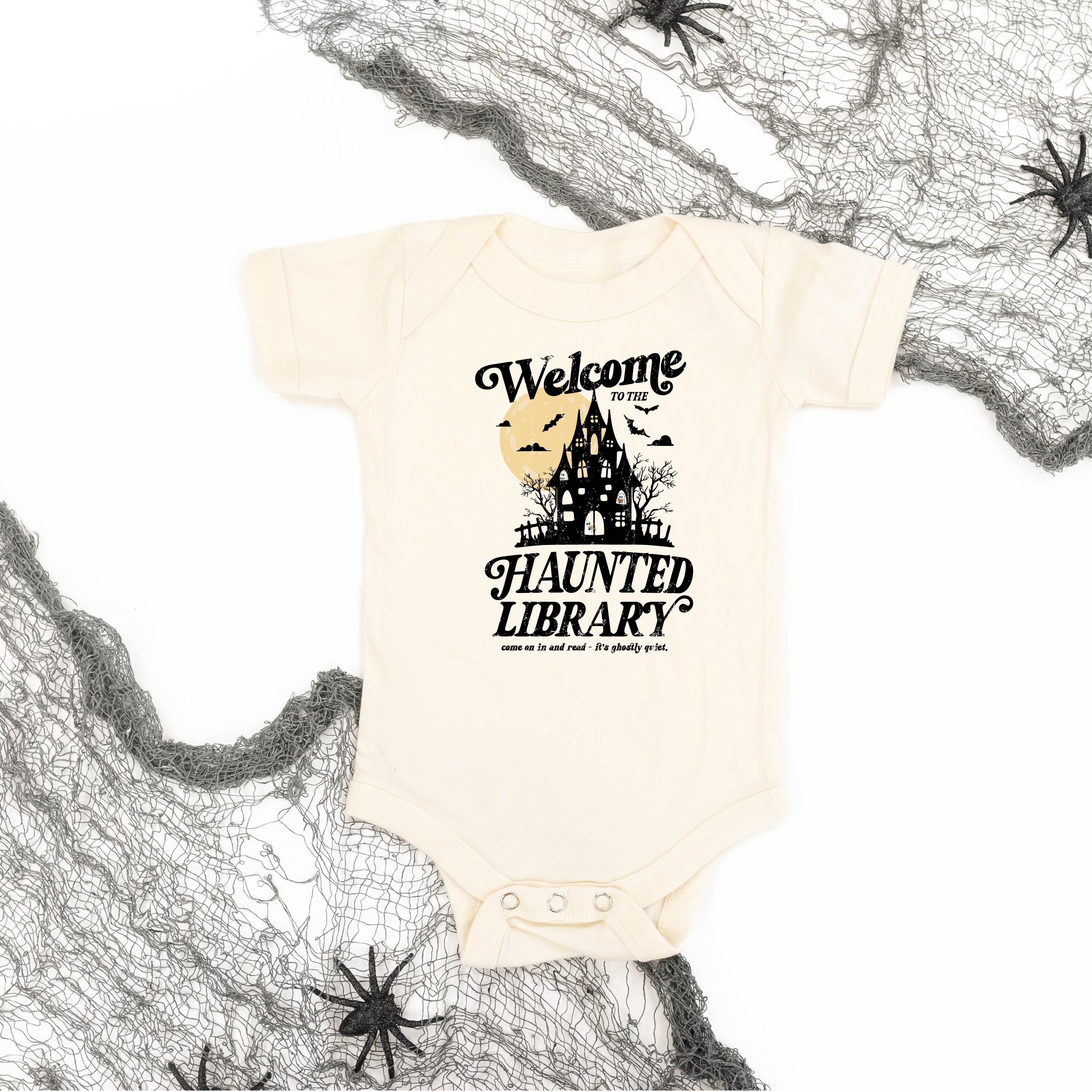 Haunted Library - Short Sleeve Child Shirt Little Mama Shirt Shop