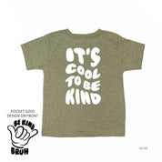 Be Kind Bruh Pocket Design on Front w/ It's Cool to Be Kind on Back - Short Sleeve Child Shirt Little Mama Shirt Shop