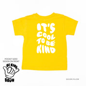 Be Kind Bruh Pocket Design on Front w/ It's Cool to Be Kind on Back - Short Sleeve Child Shirt Little Mama Shirt Shop