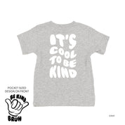 Be Kind Bruh Pocket Design on Front w/ It's Cool to Be Kind on Back - Short Sleeve Child Shirt Little Mama Shirt Shop