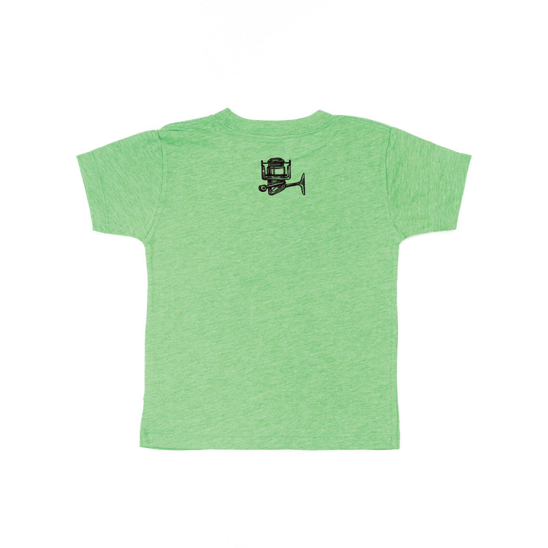 Keepin' It Reel Pocket Design on Front w/ Fishing Reel on Back - Short Sleeve Child Shirt