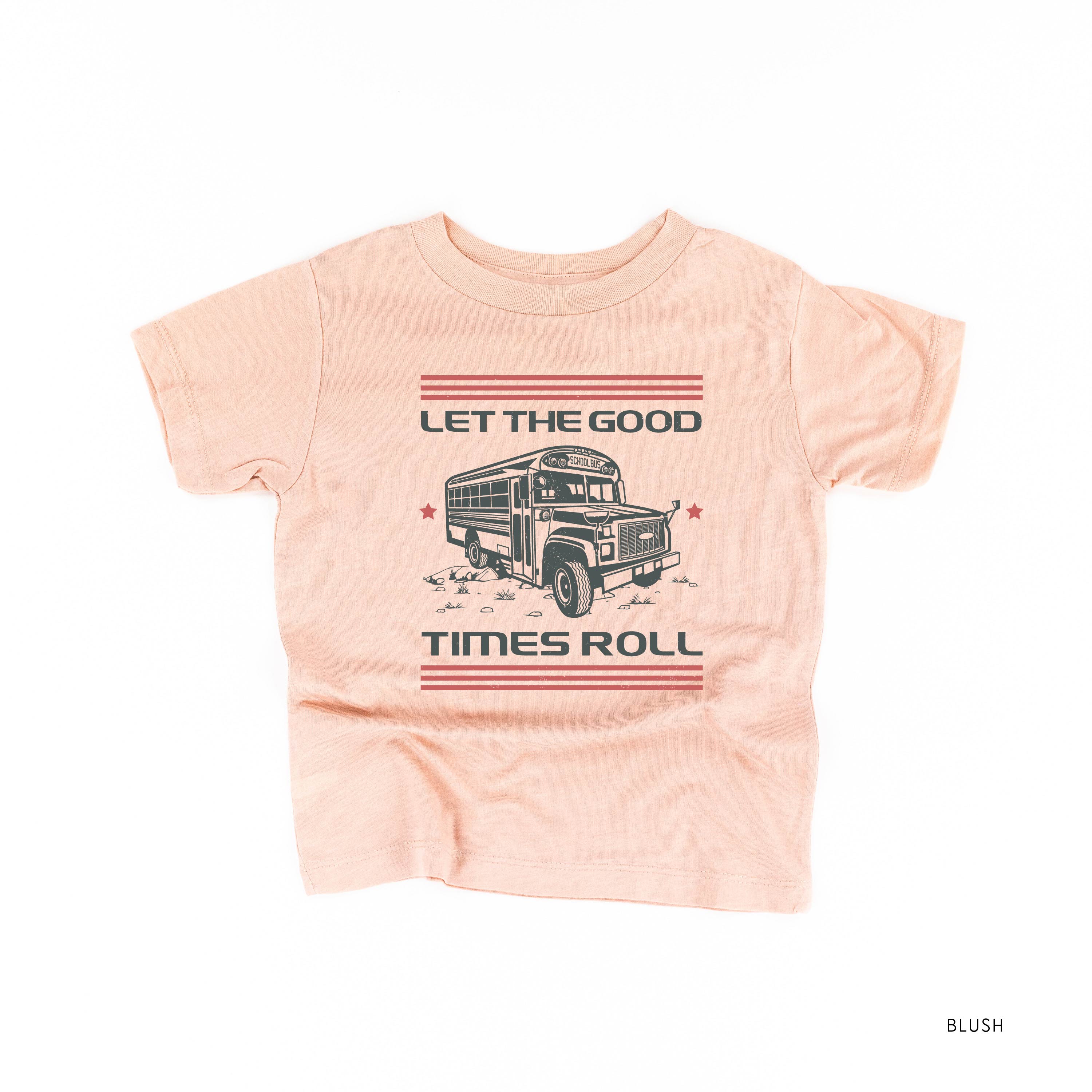 Let the Good Times Roll - School Bus - Short Sleeve Child Shirt Little Mama Shirt Shop