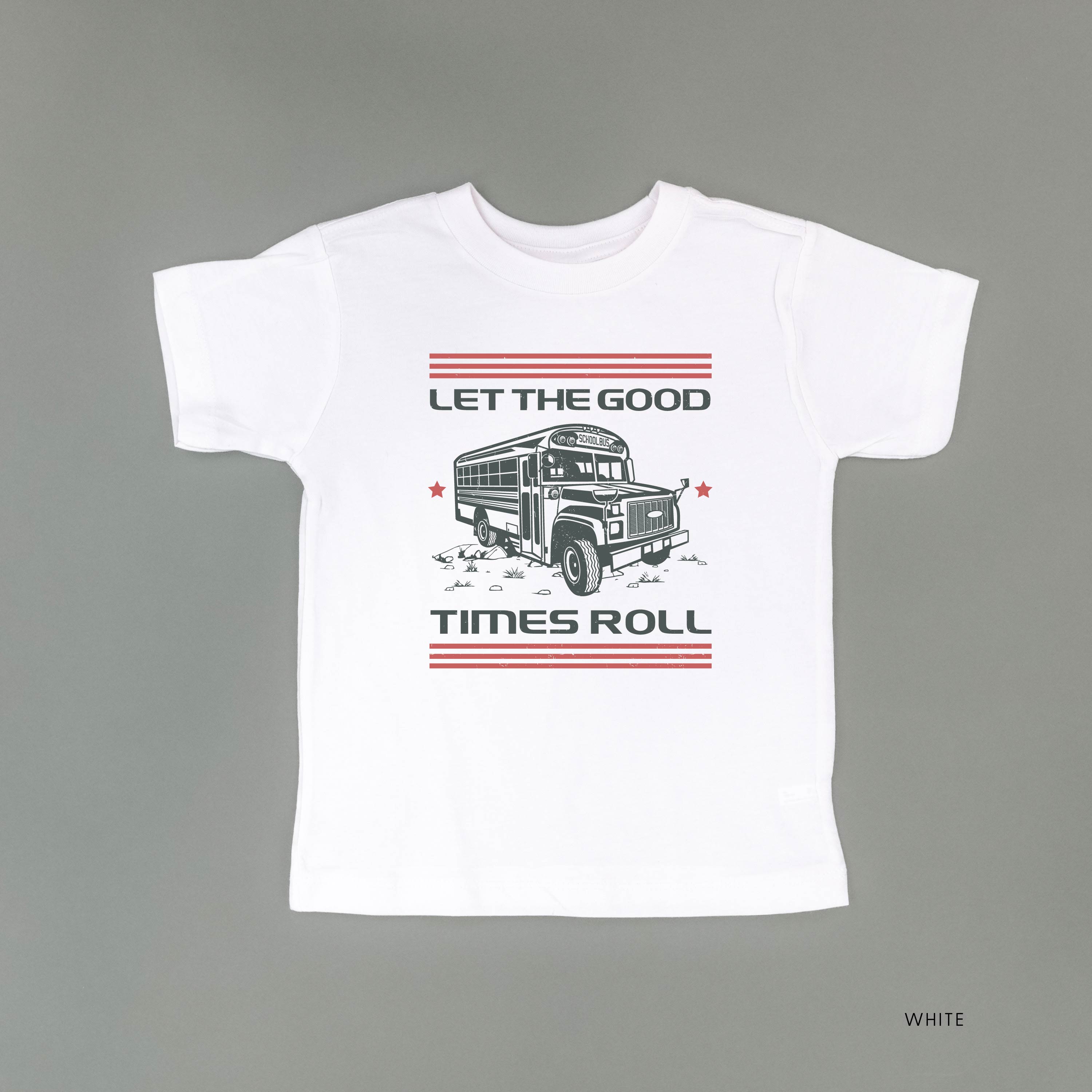 Let the Good Times Roll - School Bus - Short Sleeve Child Shirt Little Mama Shirt Shop