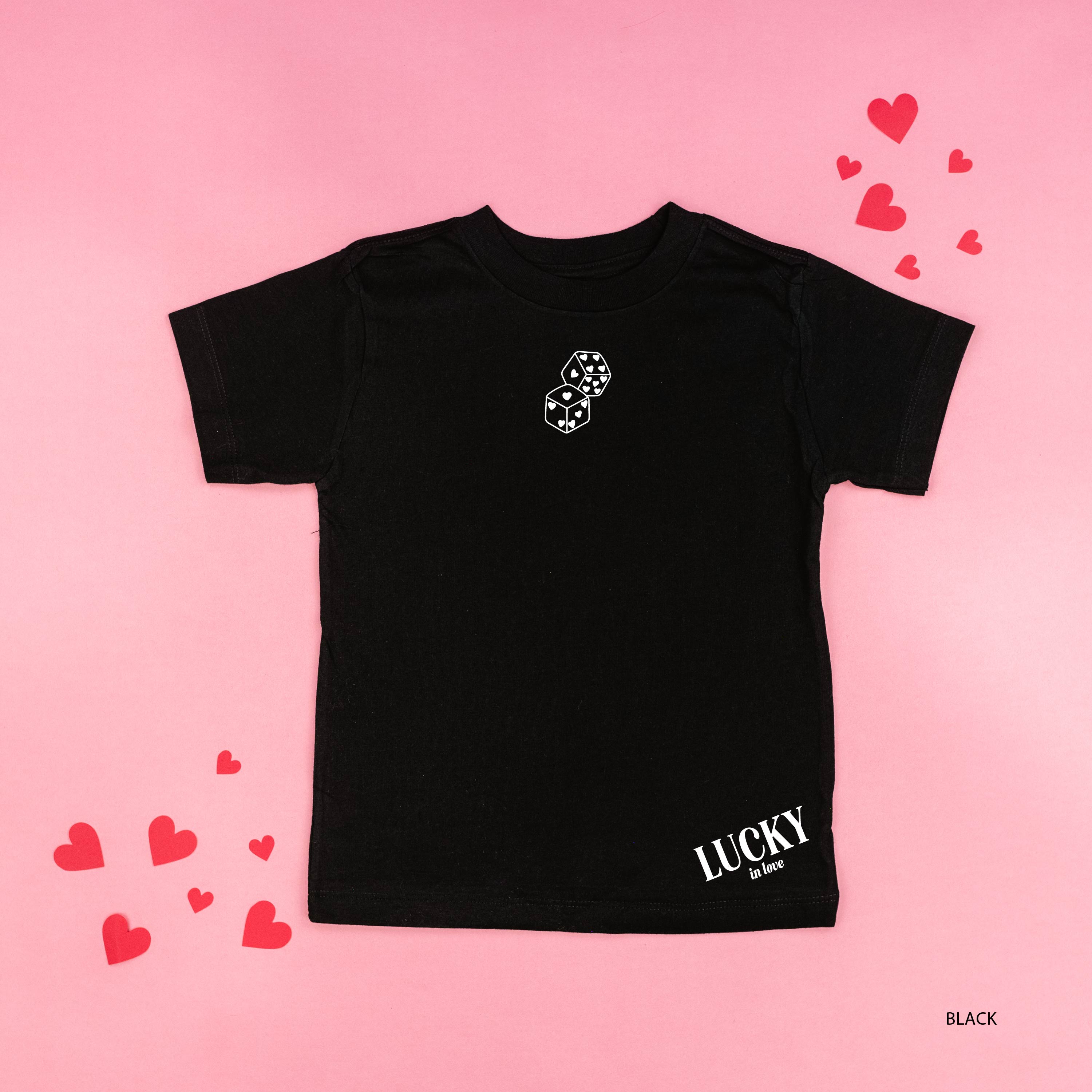 Lucky In Love - Dice (center & hd & b) - Child Tee Little Mama Shirt Shop