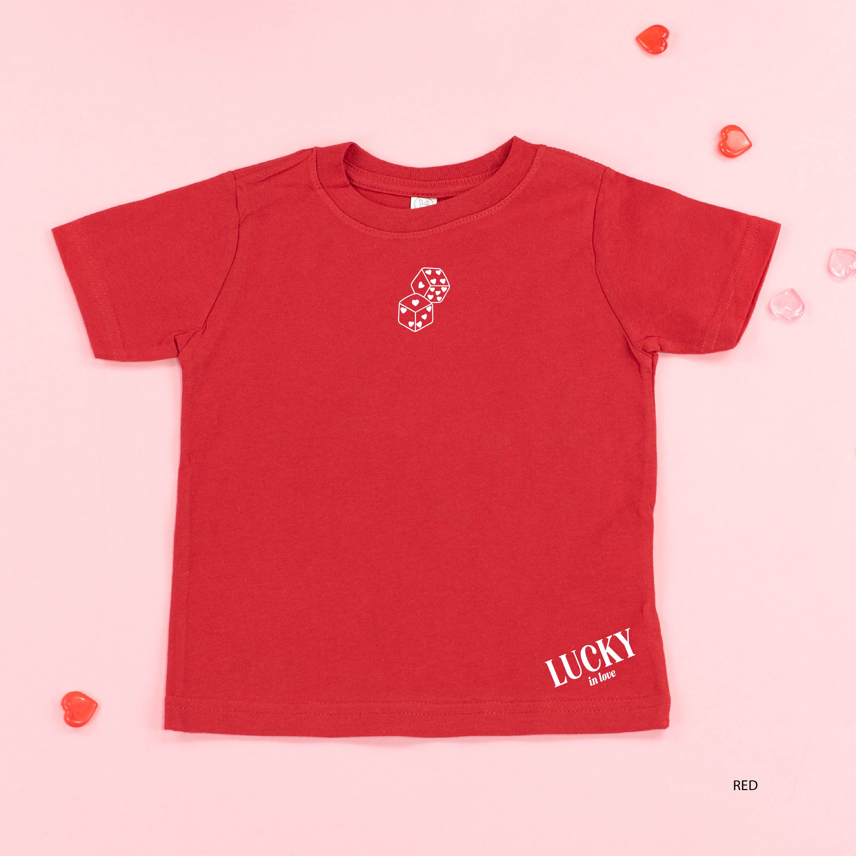 Lucky In Love - Dice (center & hd & b) - Child Tee Little Mama Shirt Shop