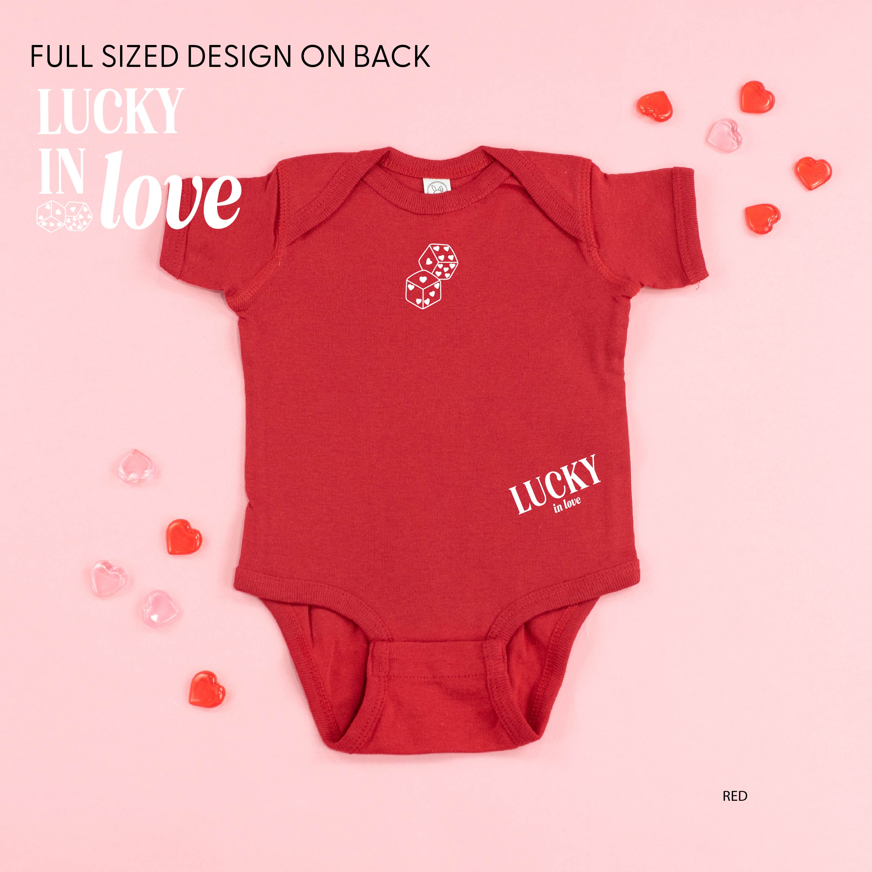 Lucky In Love - Dice (center & hd & b) - Child Tee Little Mama Shirt Shop
