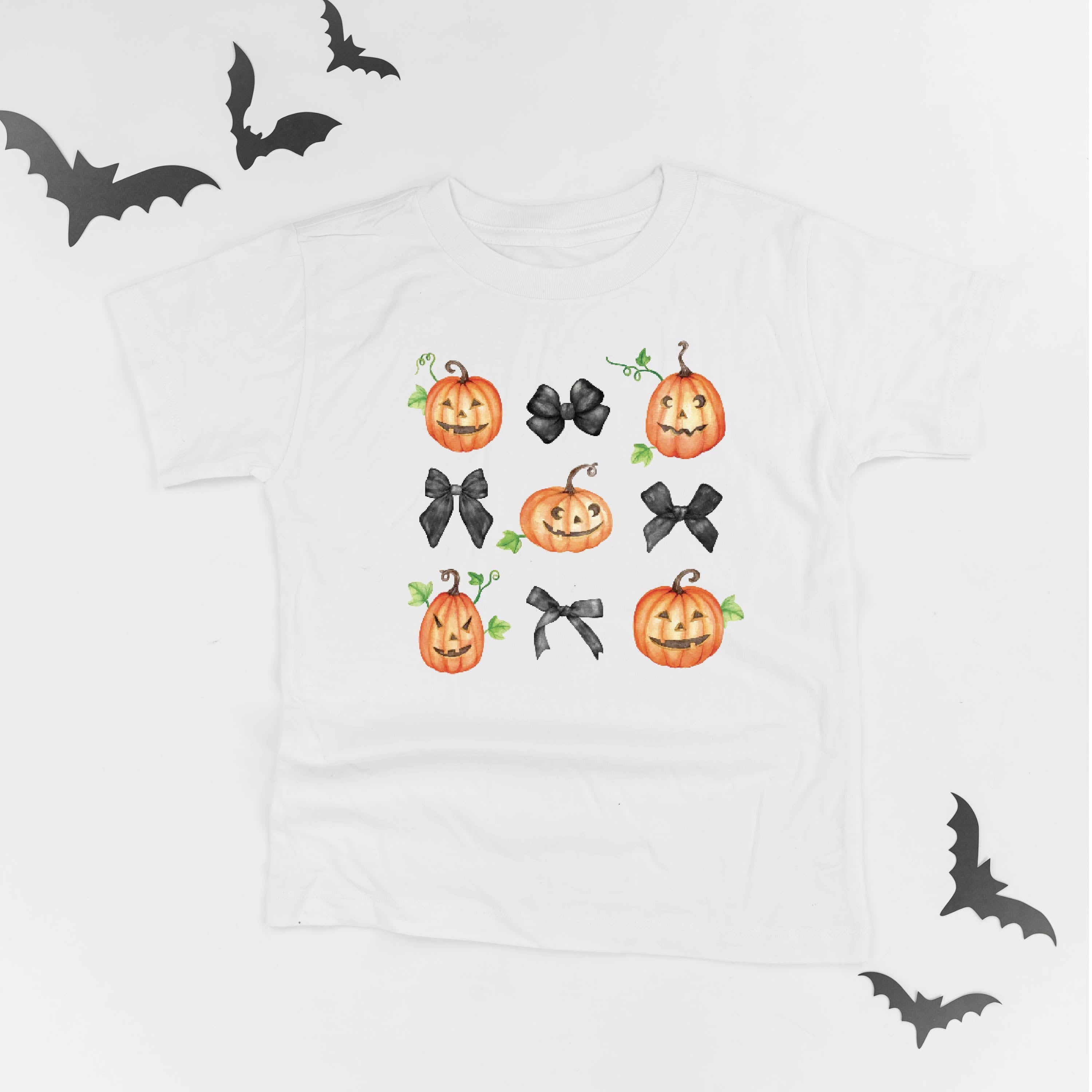Pumpkins-n-Bows - Short Sleeve Child Shirt Little Mama Shirt Shop