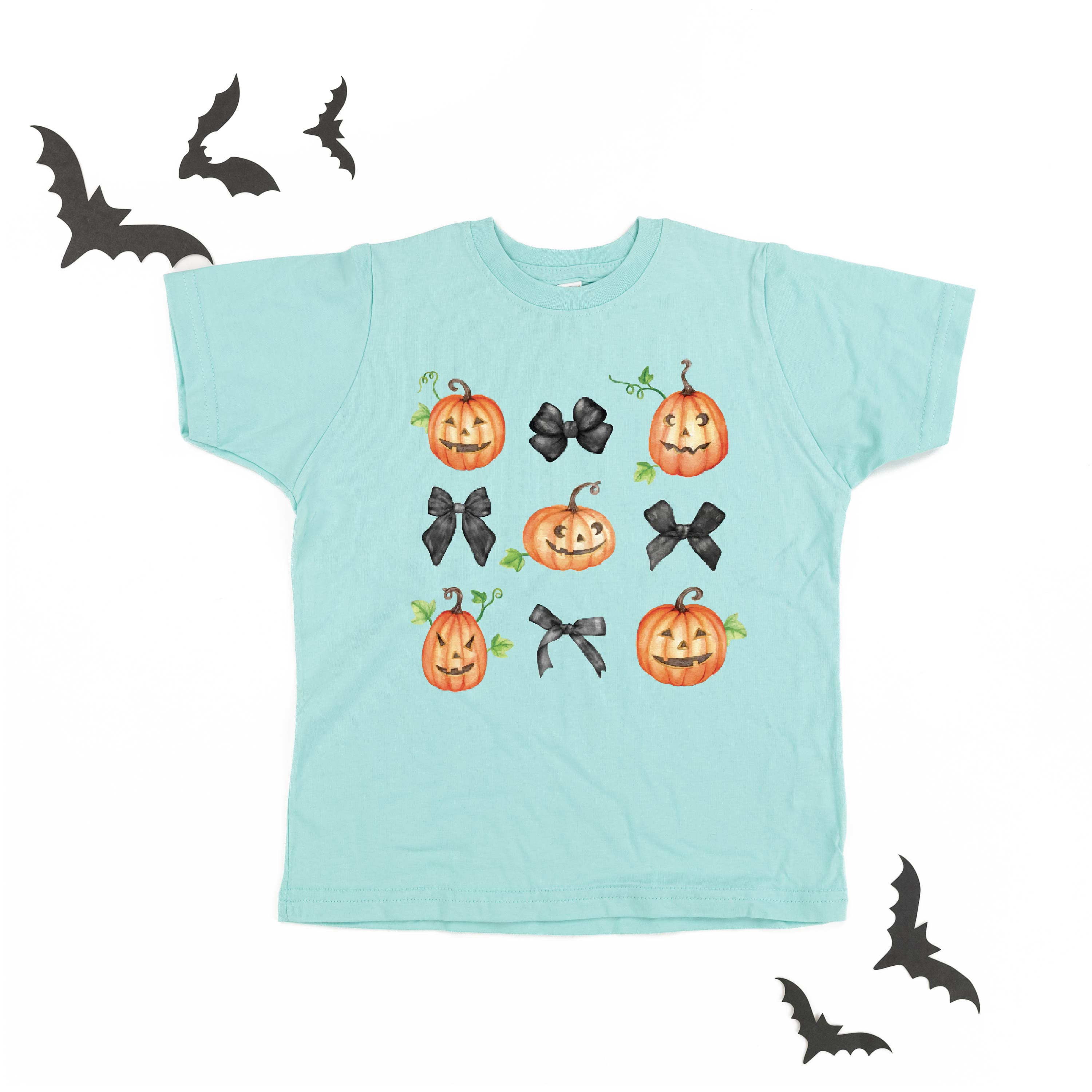 Pumpkins-n-Bows - Short Sleeve Child Shirt Little Mama Shirt Shop