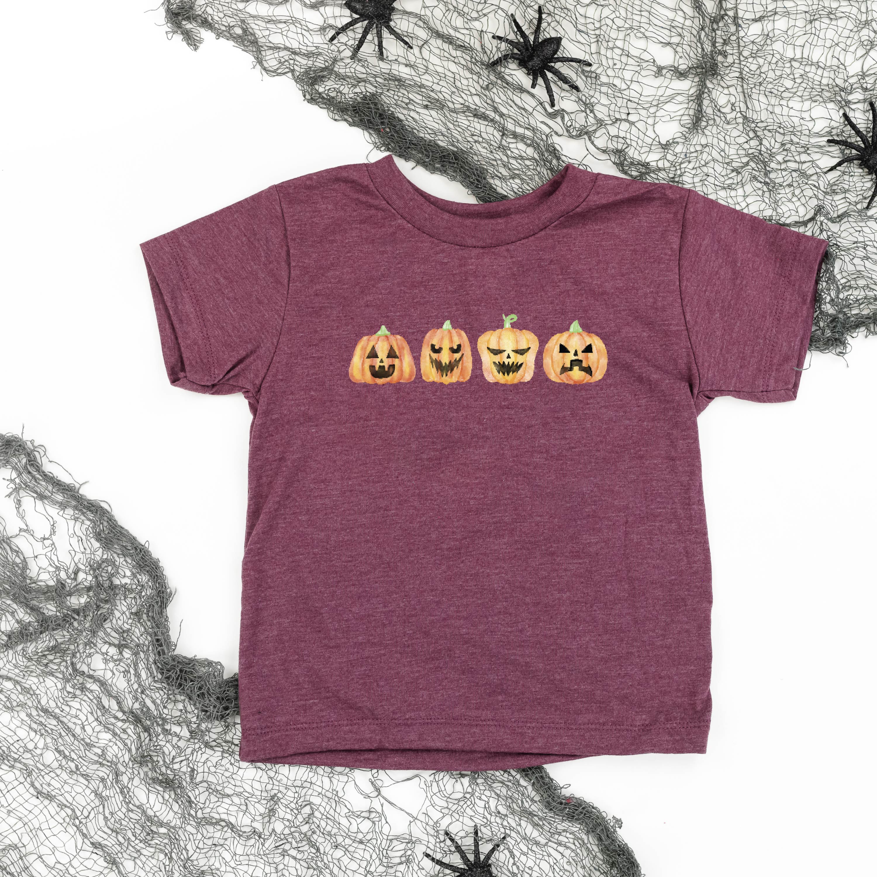 Watercolor Jack-o'-lanterns - Short Sleeve Child Shirt Little Mama Shirt Shop