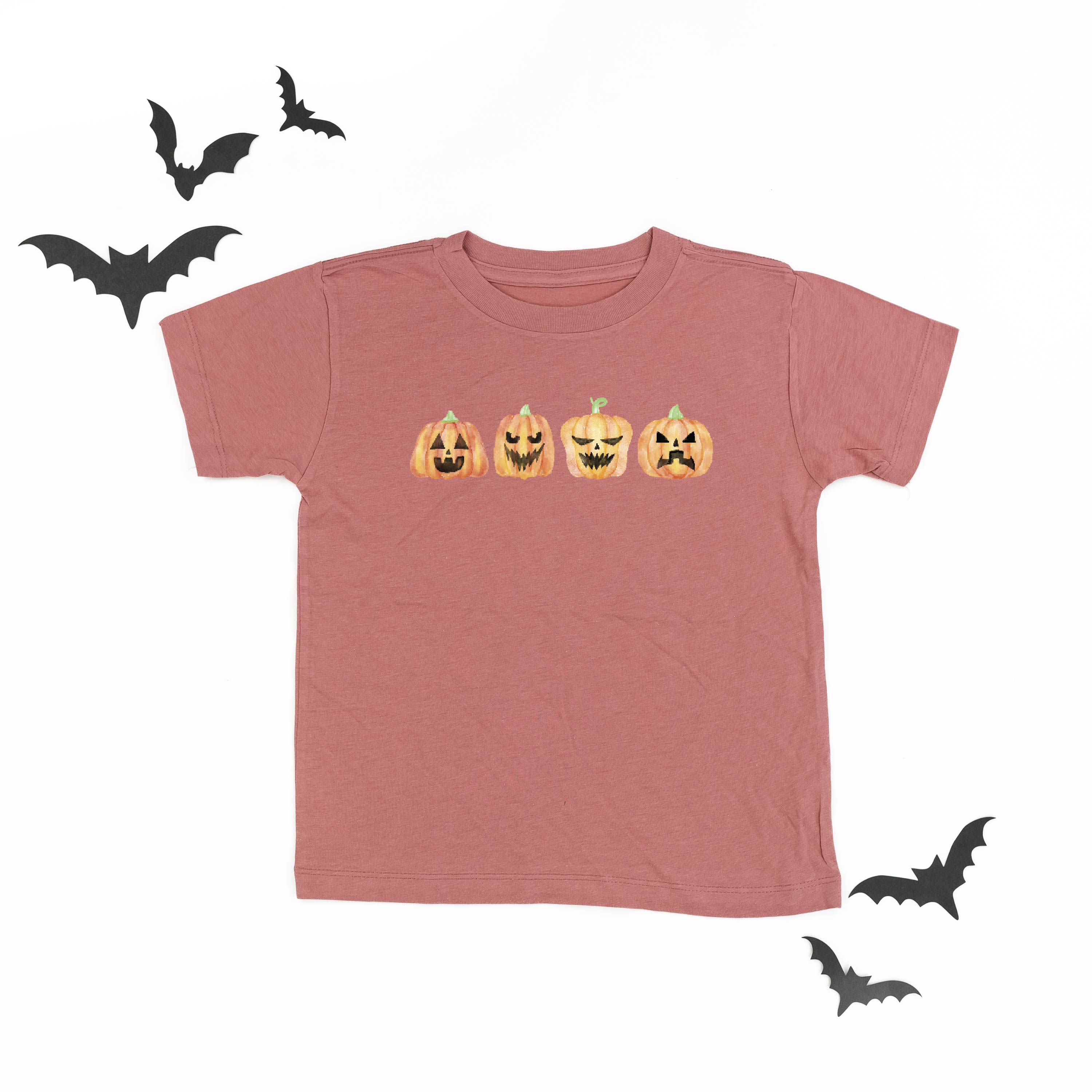 Watercolor Jack-o'-lanterns - Short Sleeve Child Shirt Little Mama Shirt Shop