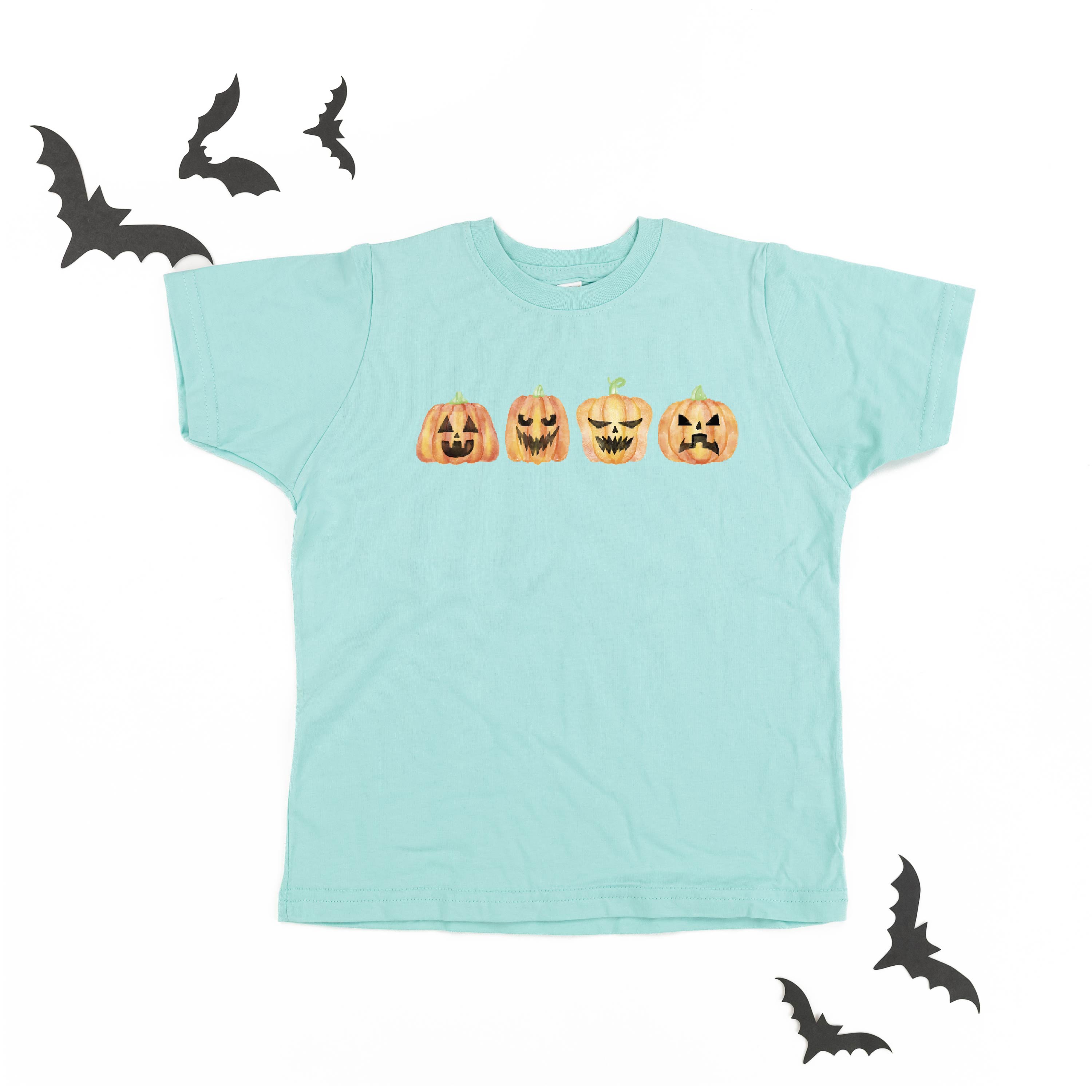 Watercolor Jack-o'-lanterns - Short Sleeve Child Shirt Little Mama Shirt Shop