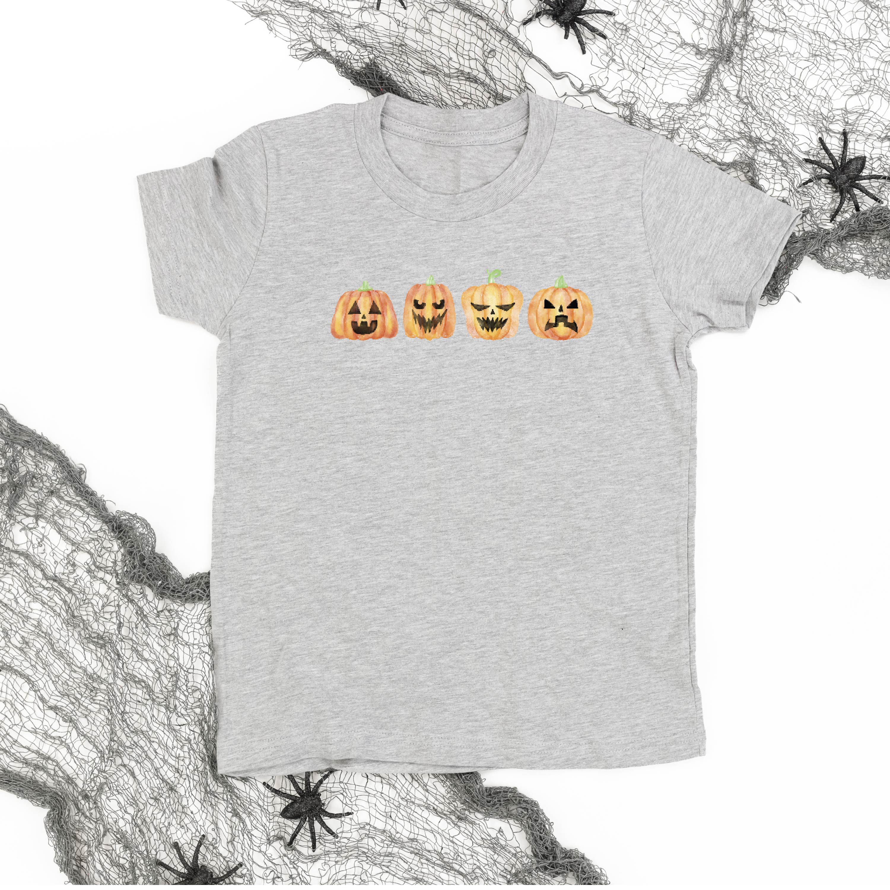 Watercolor Jack-o'-lanterns - Short Sleeve Child Shirt Little Mama Shirt Shop