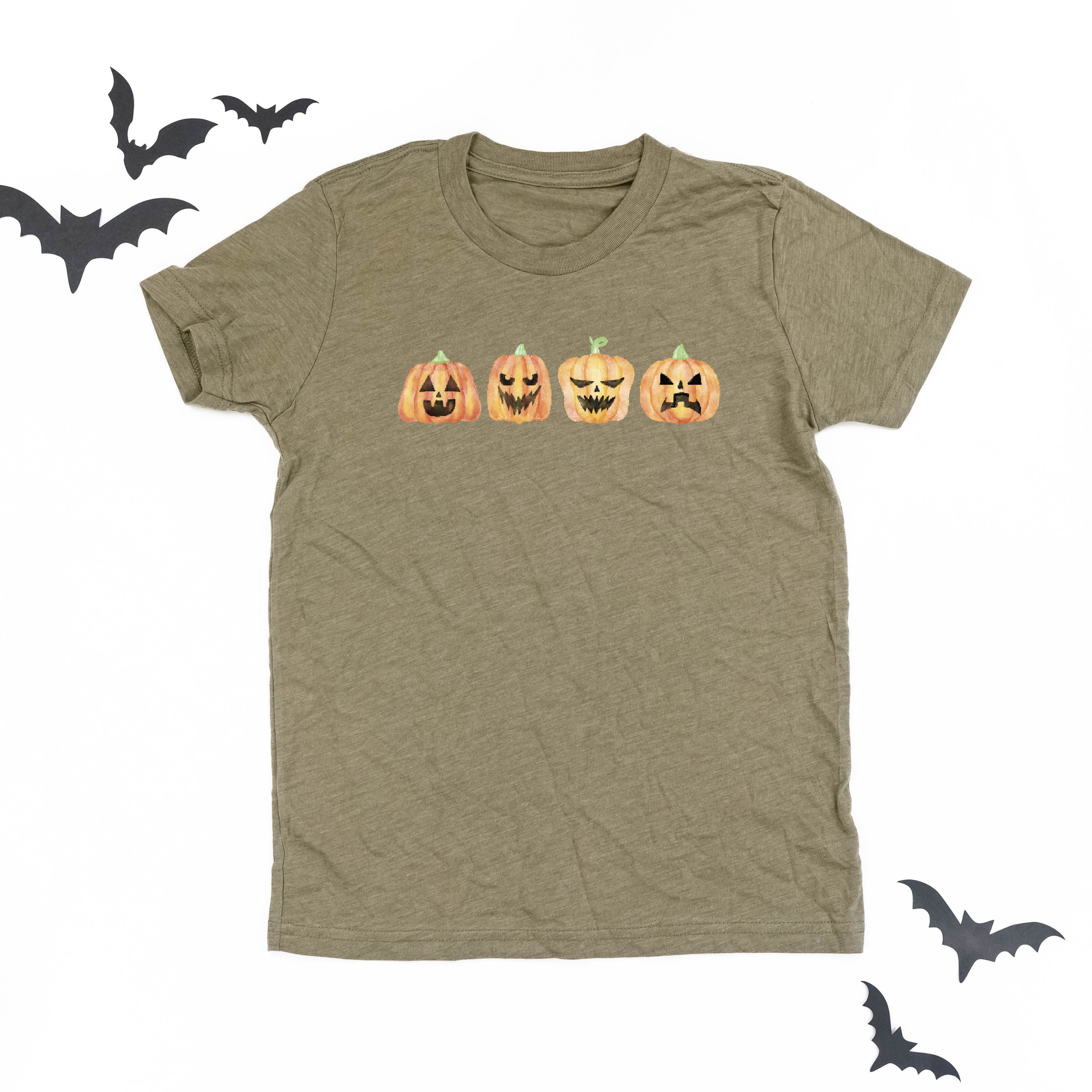 Watercolor Jack-o'-lanterns - Short Sleeve Child Shirt Little Mama Shirt Shop