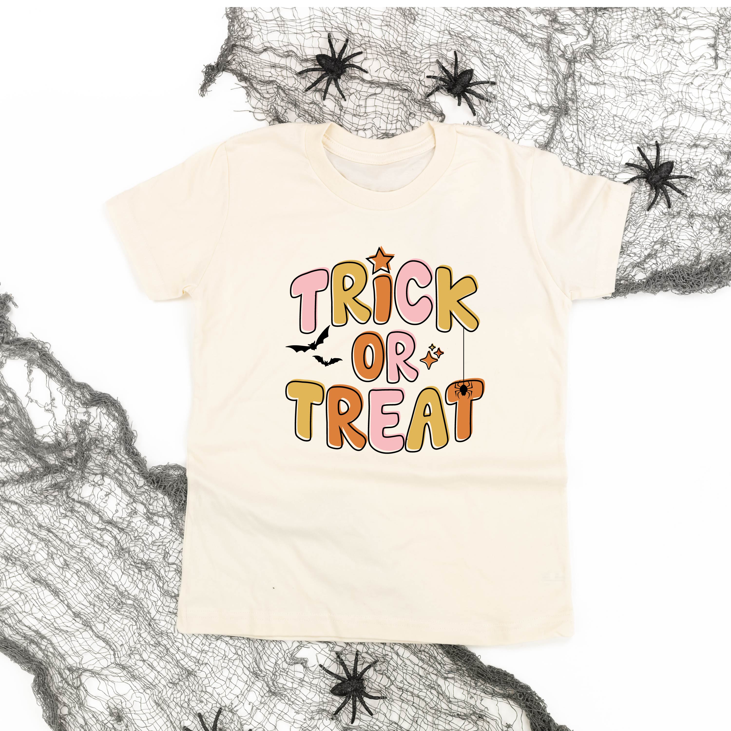 Trick or Treat (PINK/ORANGE) - Short Sleeve Child Shirt Little Mama Shirt Shop