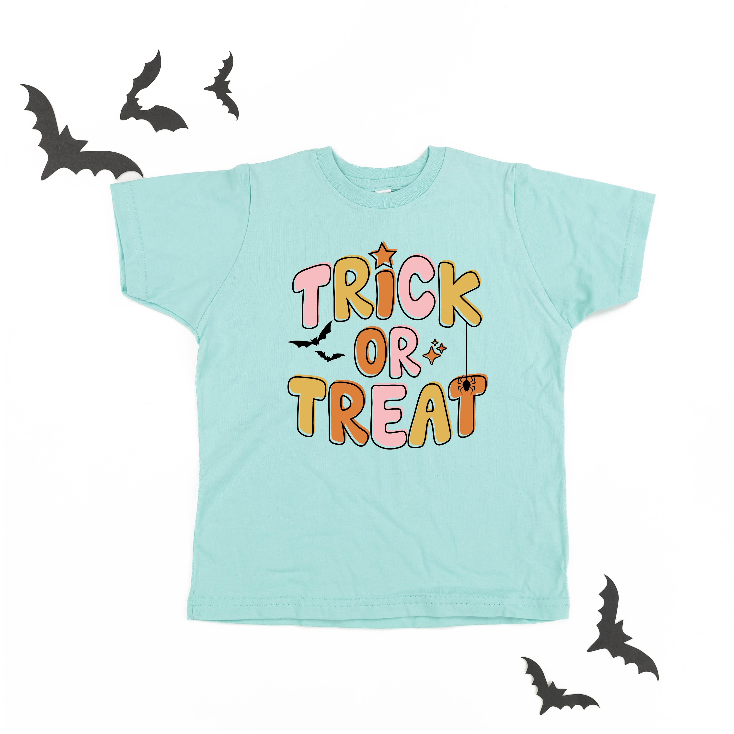Trick or Treat (PINK/ORANGE) - Short Sleeve Child Shirt Little Mama Shirt Shop