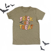 Trick or Treat (PINK/ORANGE) - Short Sleeve Child Shirt Little Mama Shirt Shop