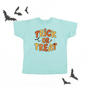 Trick or Treat (ORANGE/YELLOW) - Short Sleeve Child Shirt Little Mama Shirt Shop