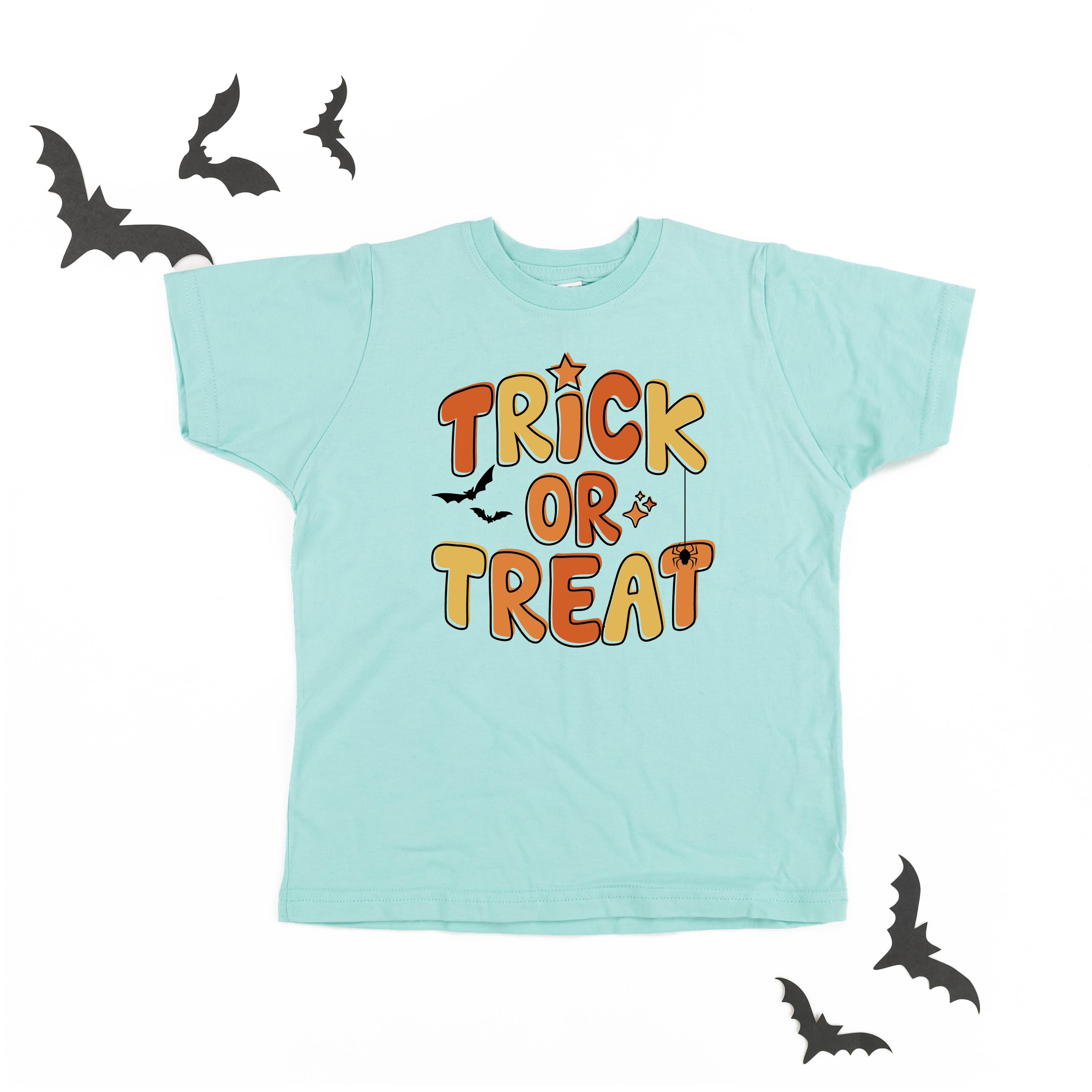 Trick or Treat (ORANGE/YELLOW) - Short Sleeve Child Shirt Little Mama Shirt Shop