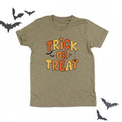 Trick or Treat (ORANGE/YELLOW) - Short Sleeve Child Shirt Little Mama Shirt Shop