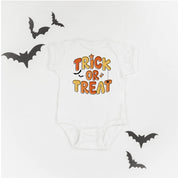 Trick or Treat (ORANGE/YELLOW) - Short Sleeve Child Shirt Little Mama Shirt Shop