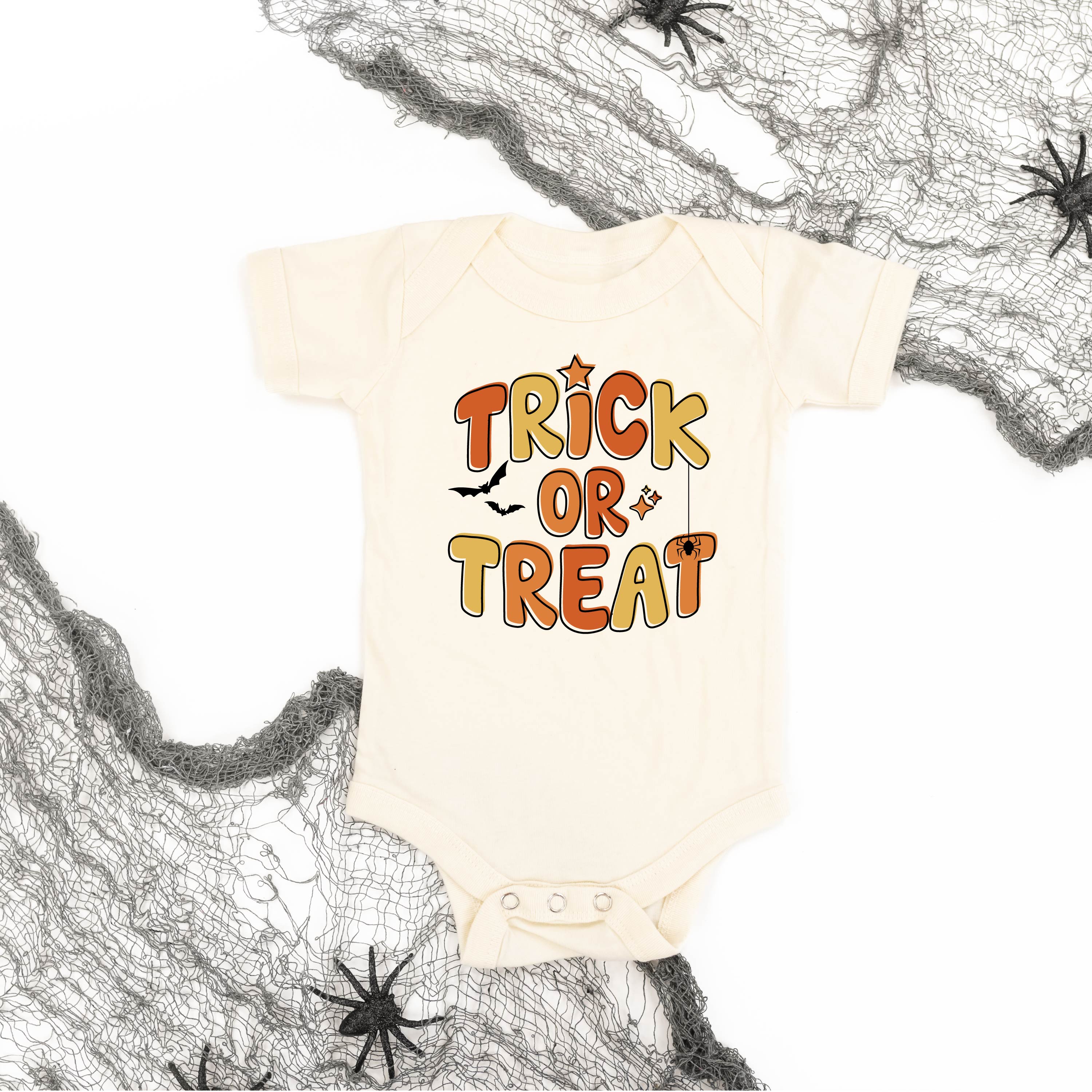 Trick or Treat (ORANGE/YELLOW) - Short Sleeve Child Shirt Little Mama Shirt Shop