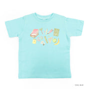 Watercolor School Supplies - Short Sleeve Child Shirt Little Mama Shirt Shop