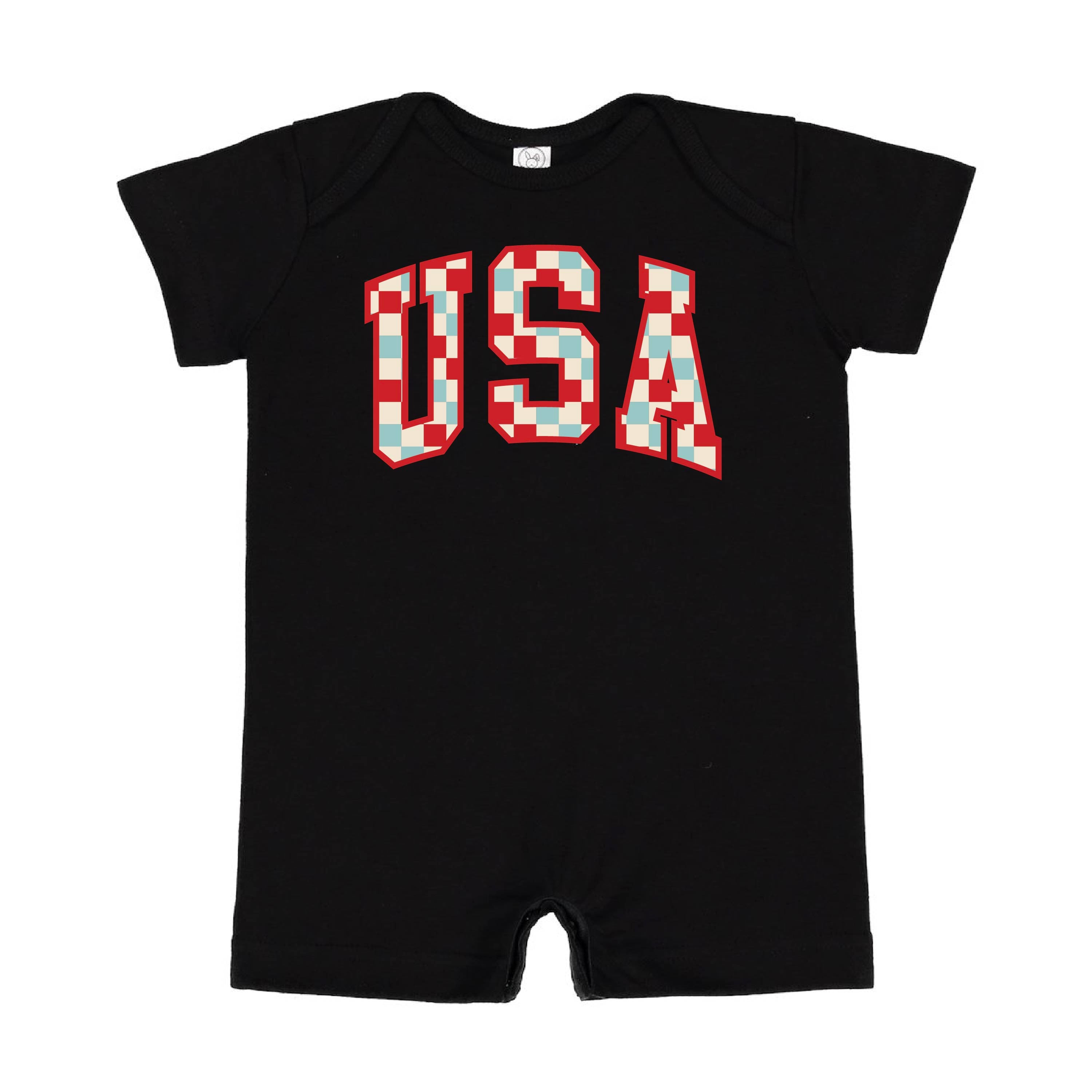 Checkered USA - Shorts Romper Little Mama Shirt Shop