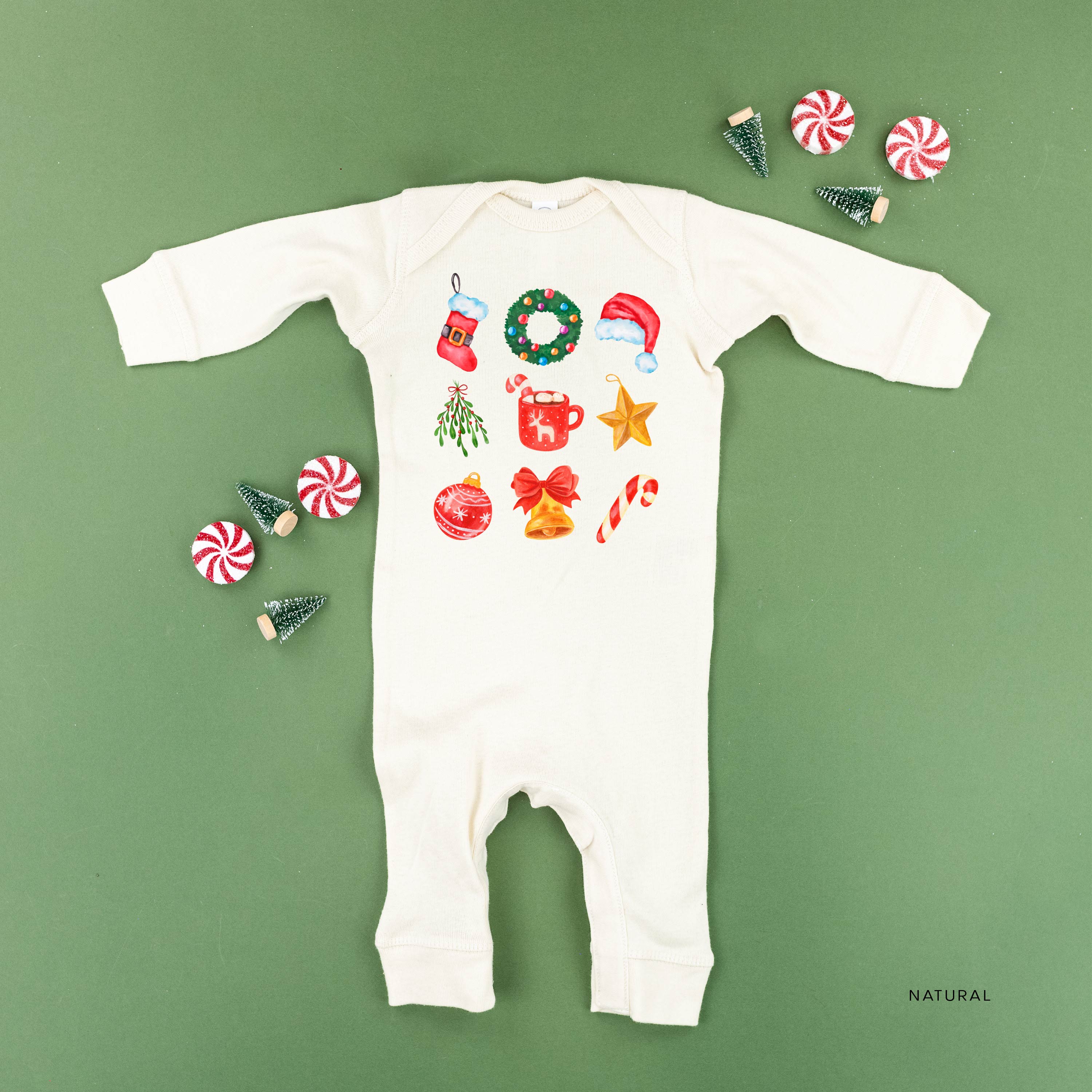 Classic Watercolor Christmas - Baby Sleeper Little Mama Shirt Shop