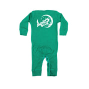 Fishing Compass - Fishing Scene (pf&b) - Baby Sleeper Little Mama Shirt Shop