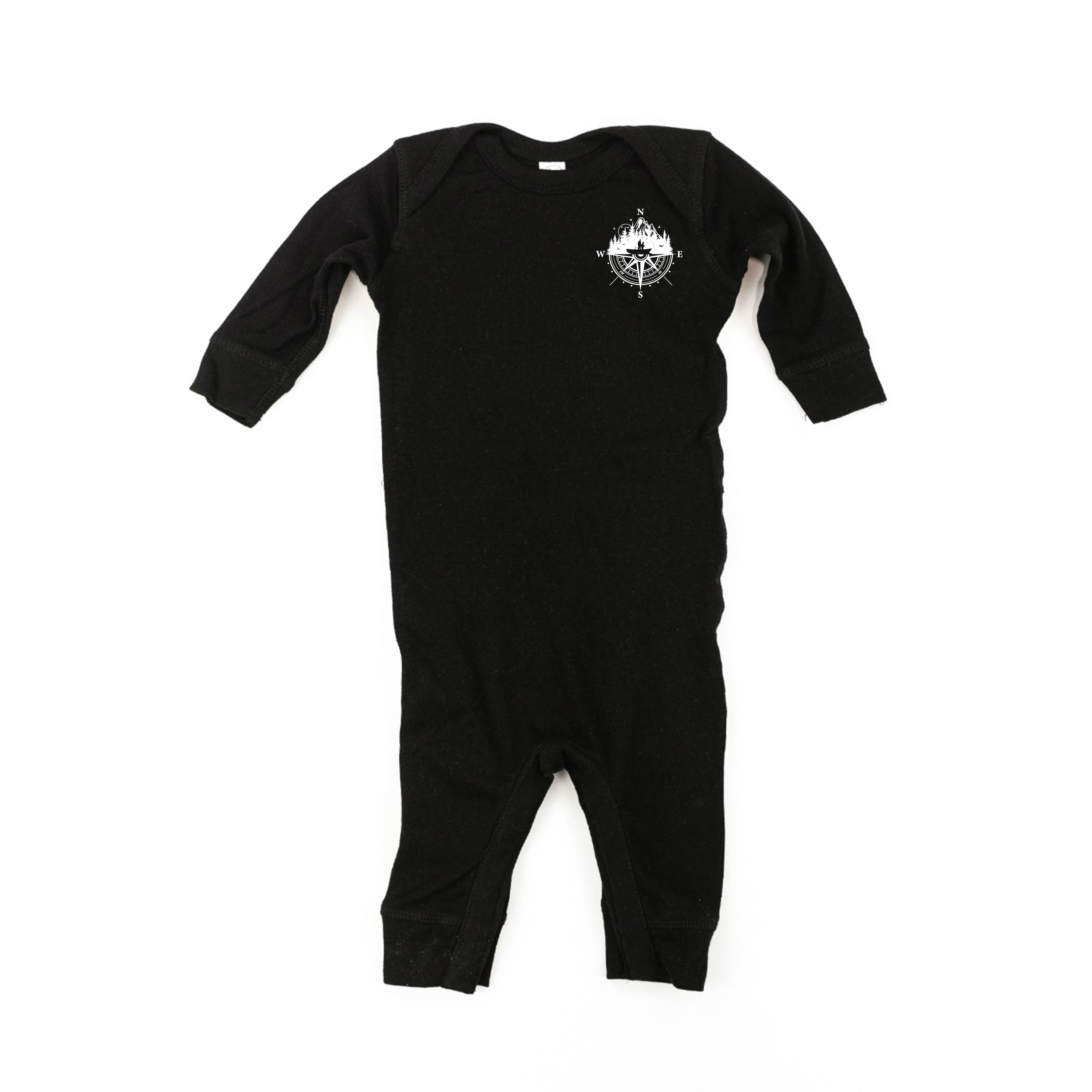 Fishing Compass - Fishing Scene (pf&b) - Baby Sleeper Little Mama Shirt Shop