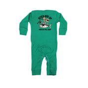 Fishing Skelly - Never Give Up (pf&b) - Baby Sleeper Little Mama Shirt Shop