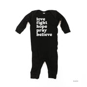 Love Fight Hope Pray Believe - Baby Sleeper Little Mama Shirt Shop