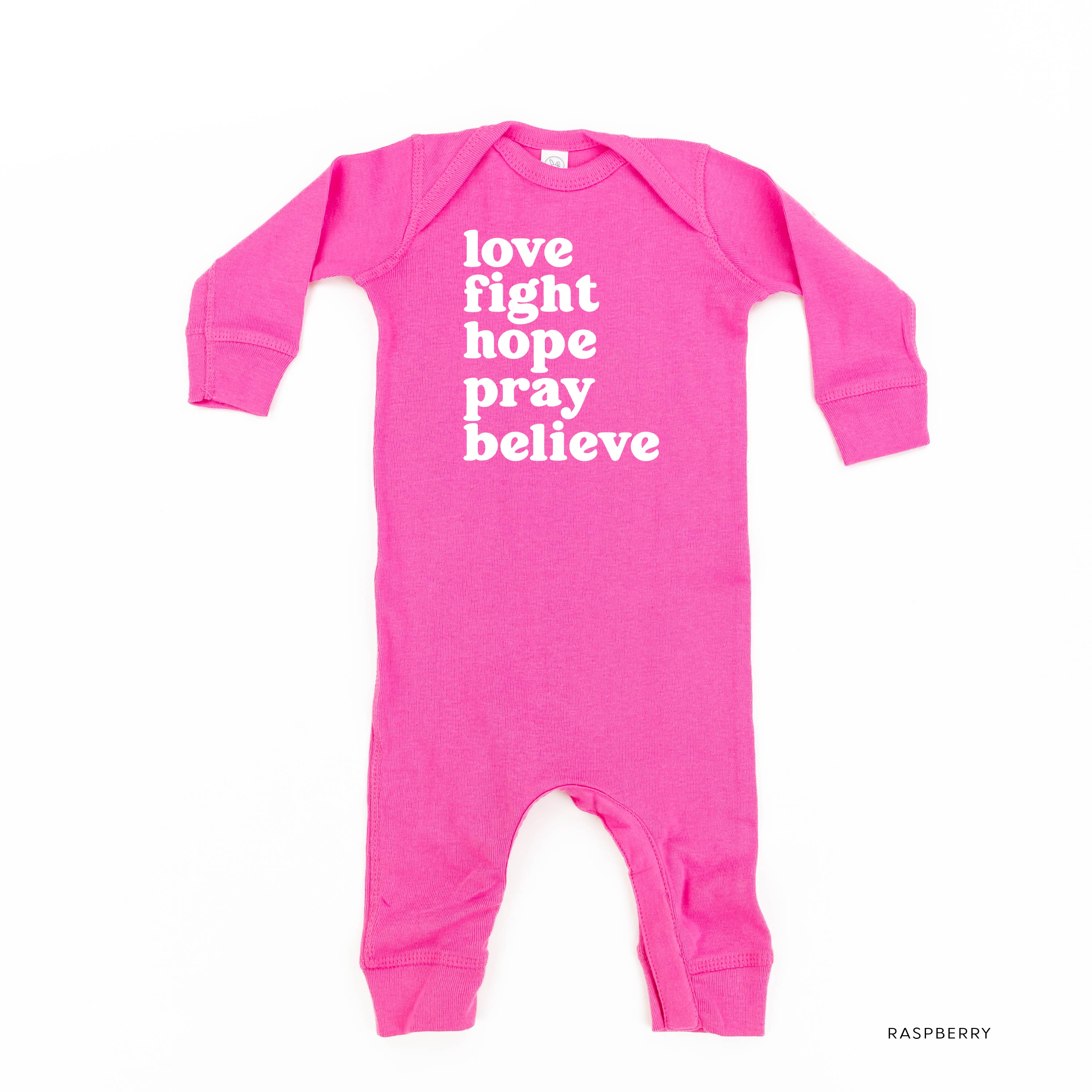 Love Fight Hope Pray Believe - Baby Sleeper Little Mama Shirt Shop