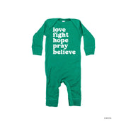 Love Fight Hope Pray Believe - Baby Sleeper Little Mama Shirt Shop