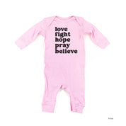 Love Fight Hope Pray Believe - Baby Sleeper Little Mama Shirt Shop