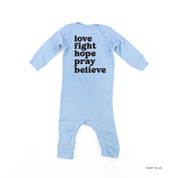 Love Fight Hope Pray Believe - Baby Sleeper Little Mama Shirt Shop