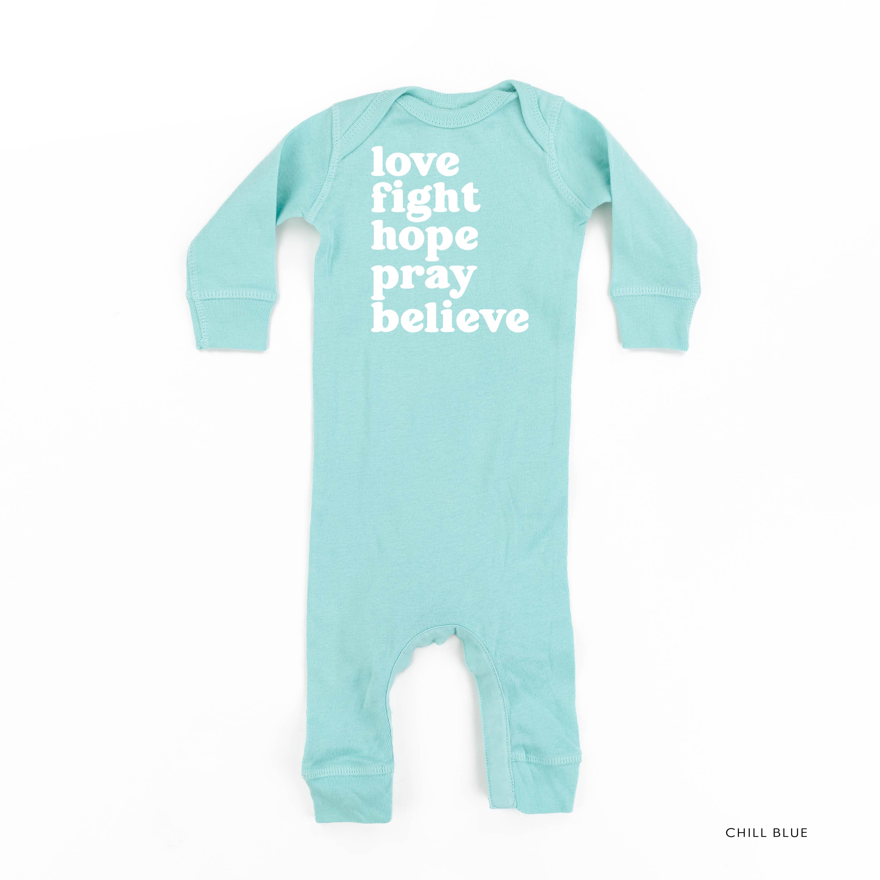 Love Fight Hope Pray Believe - Baby Sleeper Little Mama Shirt Shop