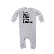 Love Fight Hope Pray Believe - Baby Sleeper Little Mama Shirt Shop