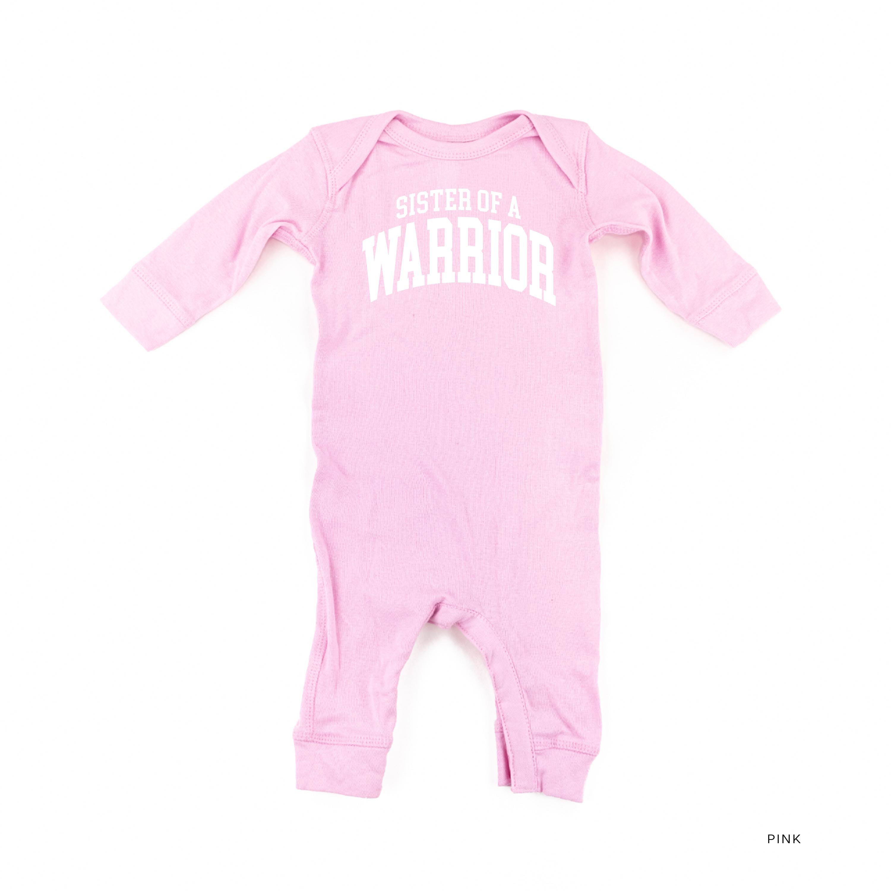Sister of a Warrior - Varsity - Baby Sleeper Little Mama Shirt Shop