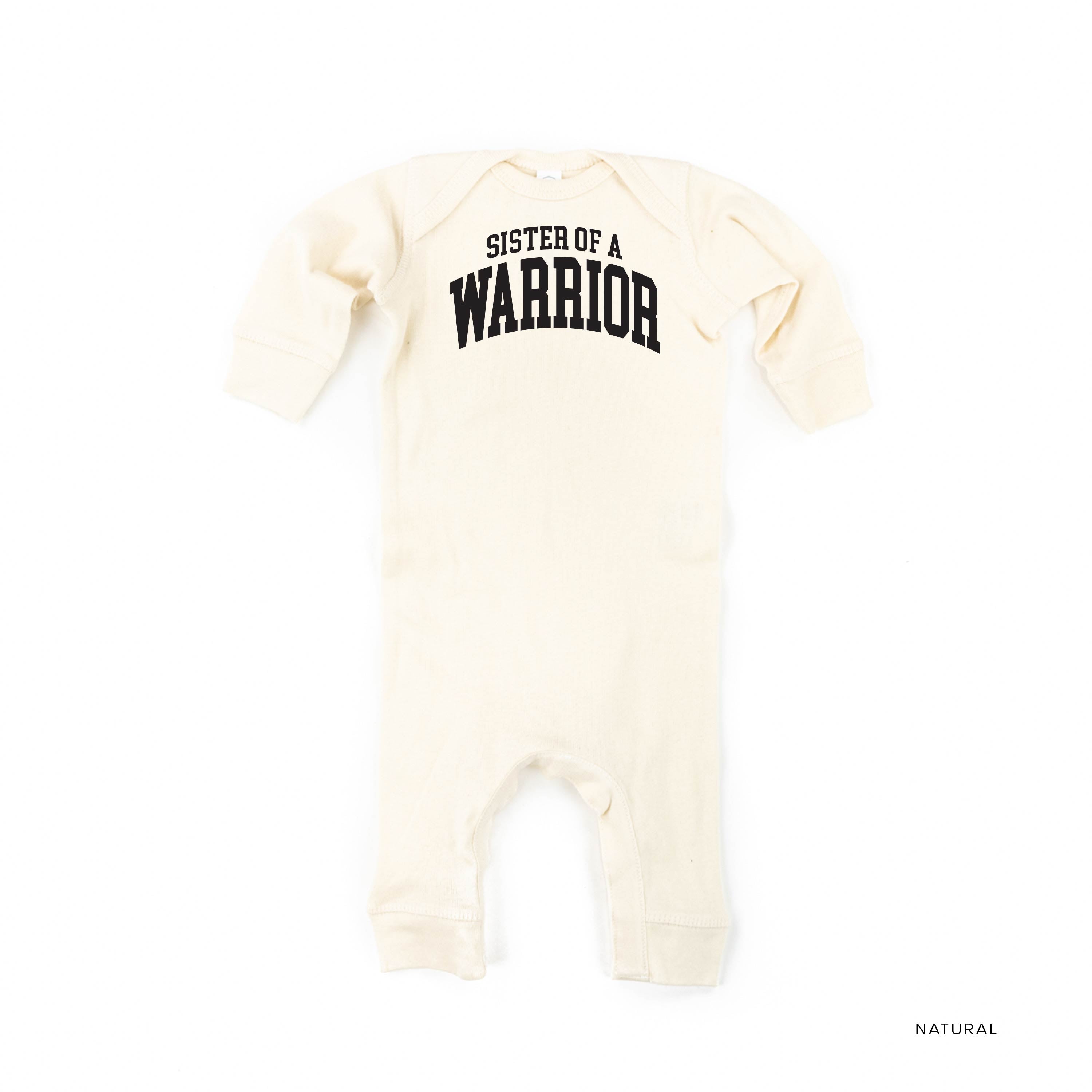 Sister of a Warrior - Varsity - Baby Sleeper Little Mama Shirt Shop
