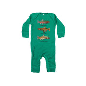 Trout Chart - Hand Drawn - One Piece Baby Sleeper Little Mama Shirt Shop