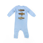 Trout Chart - Hand Drawn - One Piece Baby Sleeper Little Mama Shirt Shop