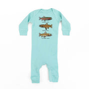 Trout Chart - Hand Drawn - One Piece Baby Sleeper Little Mama Shirt Shop