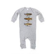 Trout Chart - Hand Drawn - One Piece Baby Sleeper Little Mama Shirt Shop