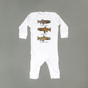 Trout Chart - Hand Drawn - One Piece Baby Sleeper Little Mama Shirt Shop