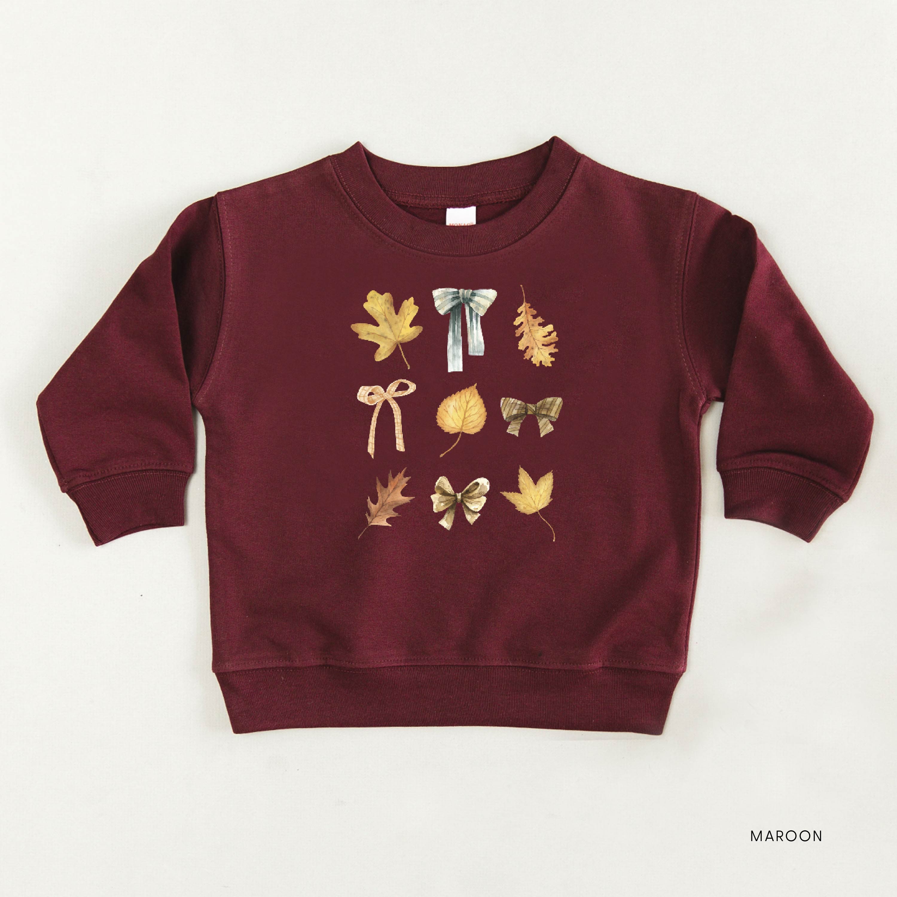 Dainty Bows and Leaves - Child Sweater Little Mama Shirt Shop