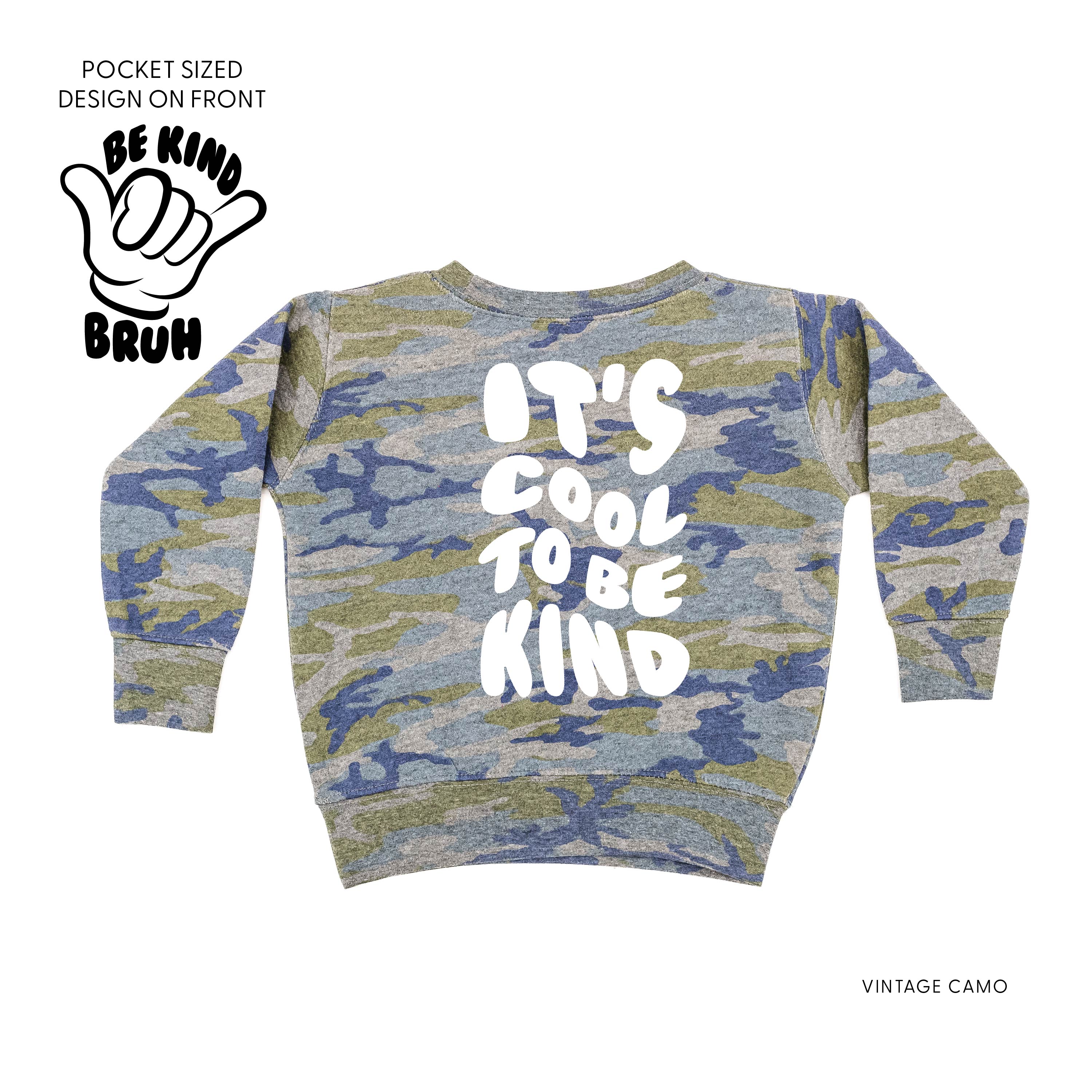 Be Kind Bruh - It's Cool to Be Kind (pf & b) - Child Sweater Little Mama Shirt Shop